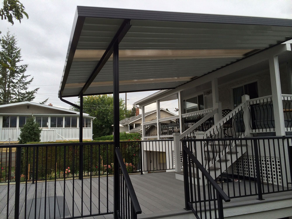 brown aluminum deck railings