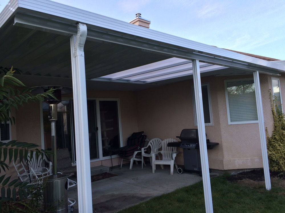 patio cover with three skylights