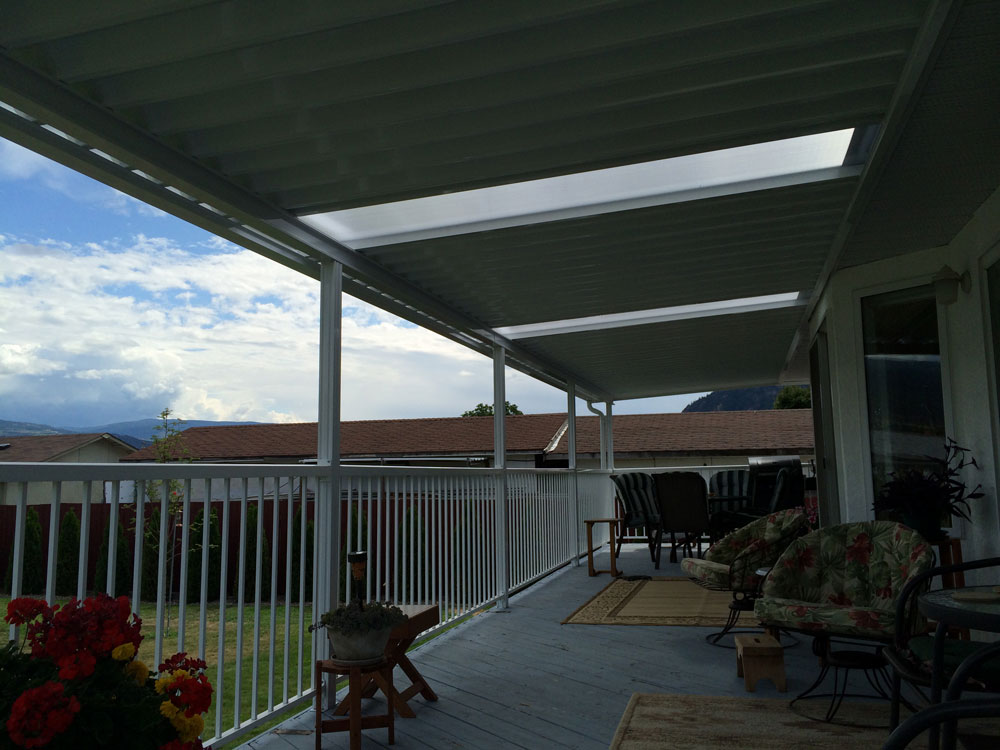 deck cover with matching aluminum railings